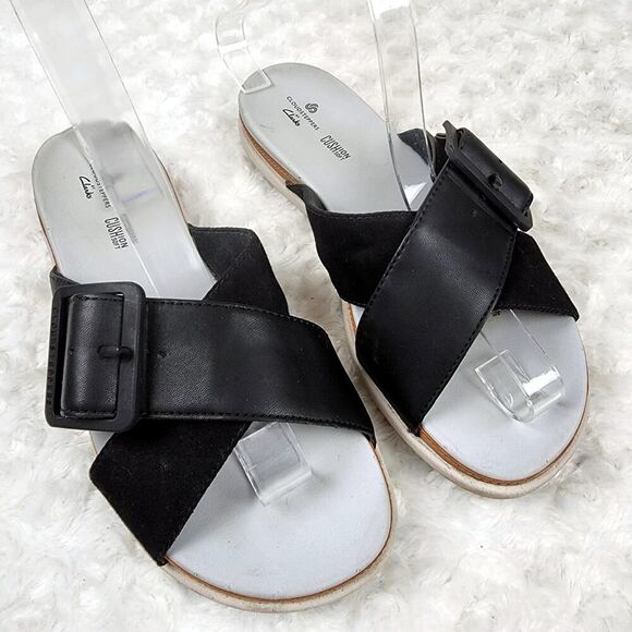 Cloudsteppers by Clarks Slide Sandals Black Size 7 - Picture 1 of 9